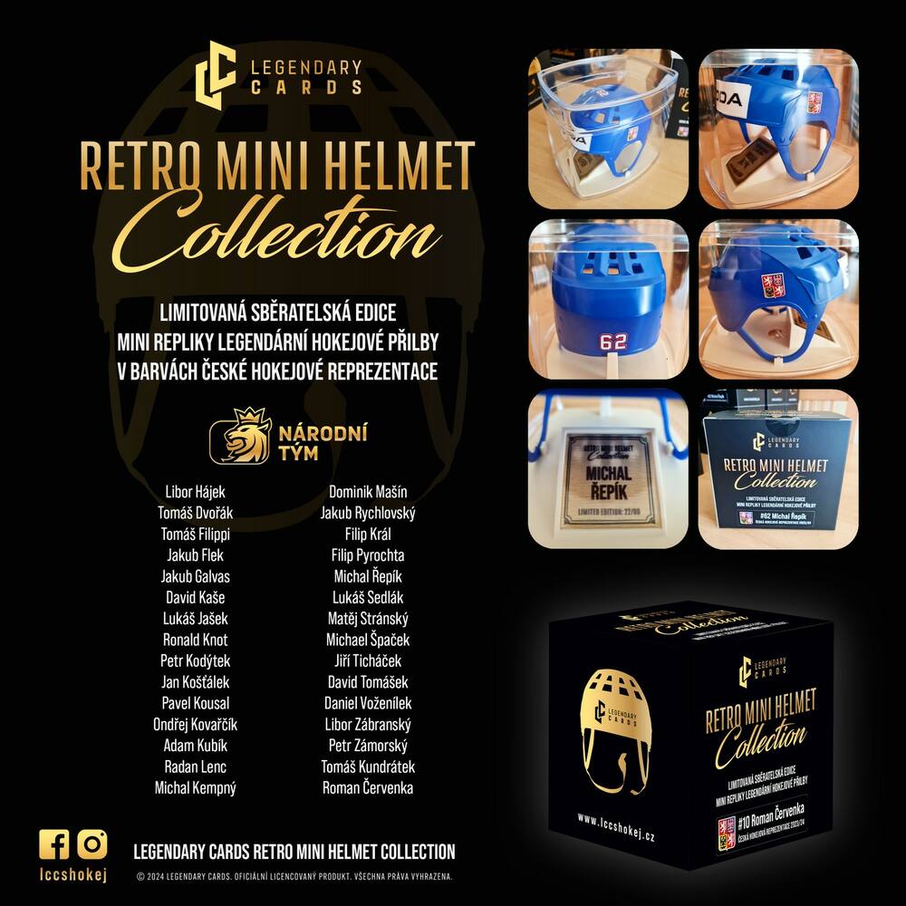 2023-24 LC Hokejová přilba Retro Mini Helmet Adam Kubík #59